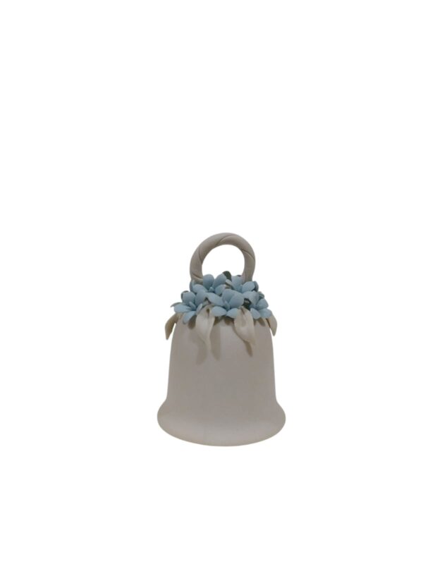 CDAC0019/TA CENTRO D'ARTE CRYSTAL CAMPANELLA FIORI PORC. BISCUIT 8CM AZZURRO