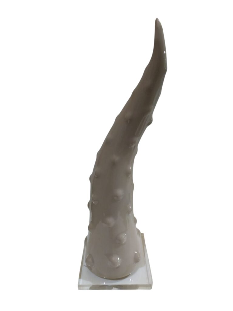 CDAC0207/PL CENTRO D'ARTE CRYSTAL CORNO BORCHIE PORC. 23CM NOCCIOLA