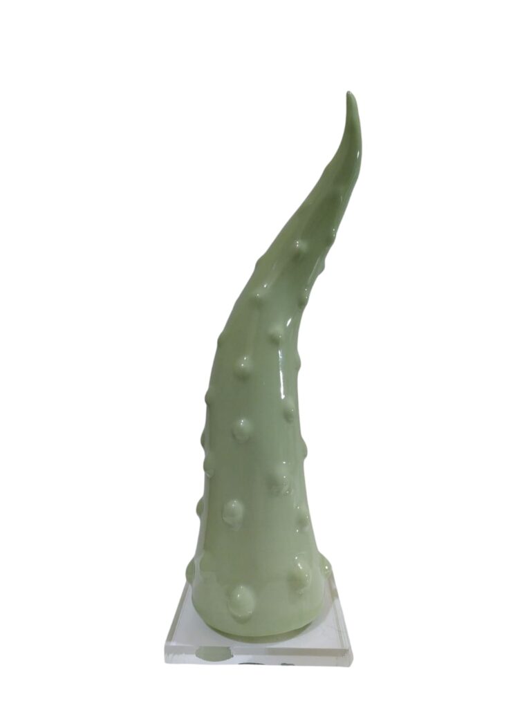CDAC0207/PL CENTRO D'ARTE CRYSTAL CORNO BORCHIE PORC. 23CM VERDE