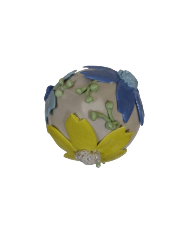 Uovo con decori floreali porc.15cm multicolor - immagine 5