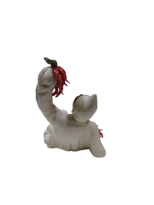 Pulcinella sdraiato peperoncino porcellana 11,5cm - immagine 4