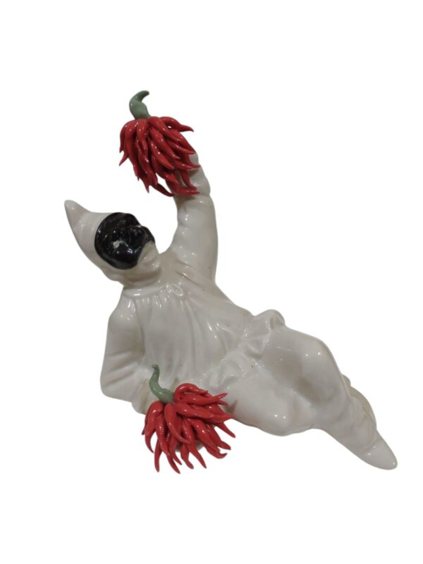 Pulcinella sdraiato peperoncino porcellana 11,5cm - immagine 5