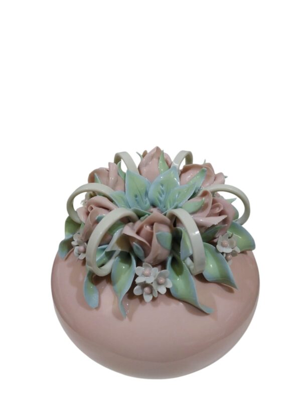 Profumatore con decori floreali porcellana 13cm rosa - immagine 2