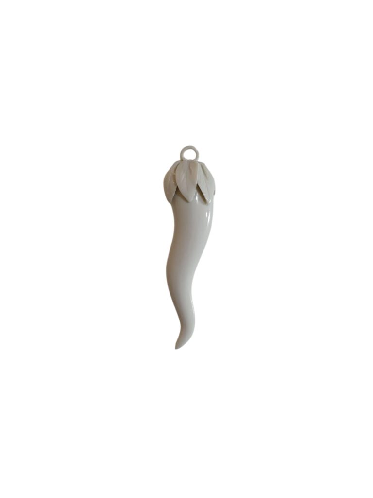 CDACRT/636B CENTRO D'ARTE CRYSTAL - CORNO PORCELLANA 12CM BIANCO