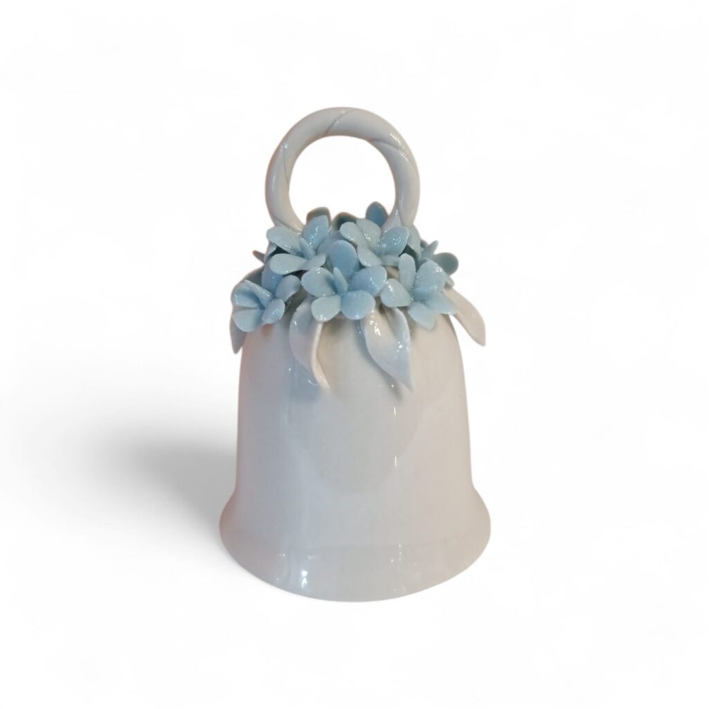 CDAC0020A CENTRO D'ARTE CRYSTAL CAMPANELLA FIORI 5,5XH8CM AZZURRA